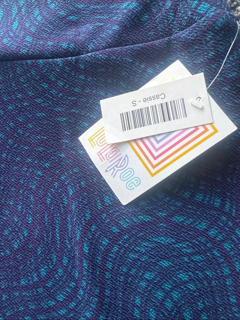 LuLaRoe Cassie Purple and Blue Wave Pattern Pencil Skirt